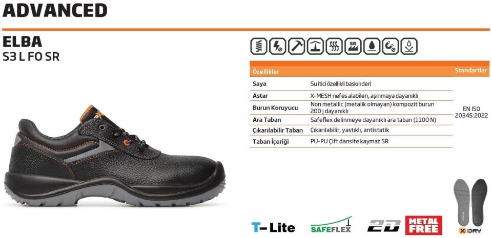 EXENA ELBA S3 Deri İş Ayakkabısı 1090 (Numara Seçiniz)