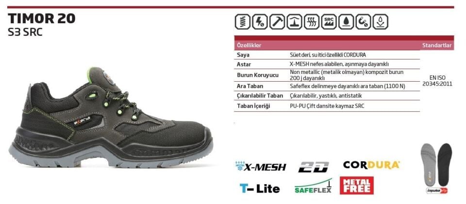 EXENA TİMOR 20 S3 Süet İş Ayakkabısı (Numara Seçiniz)