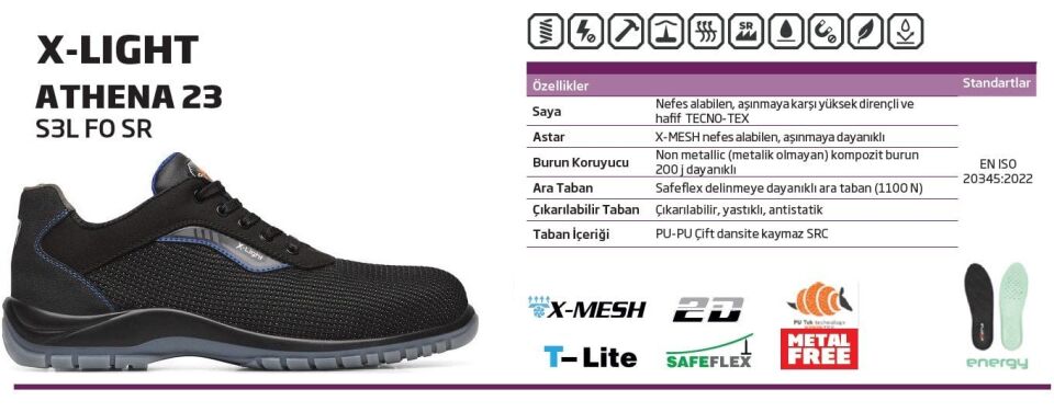 EXENA ATHENA-23 S3 SRC ESD İş Ayakkabısı (Numara Seçiniz)