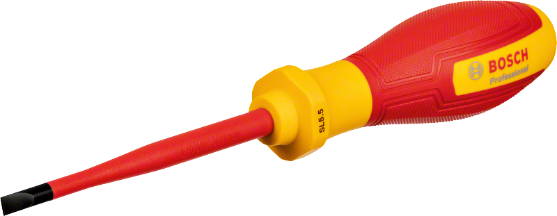 BOSCH Profesyonel İzoleli 1000 Volt 5.5 x 100 mm Düz Tornavida (1600A02NC3)