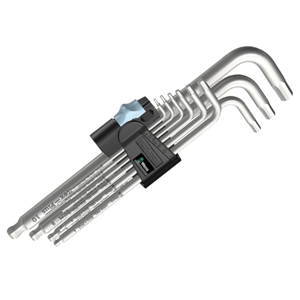 WERA 3950/9 PKL Paslanmaz Top Uzun Başlı Alyan Anahtar Takımı (05073544001)