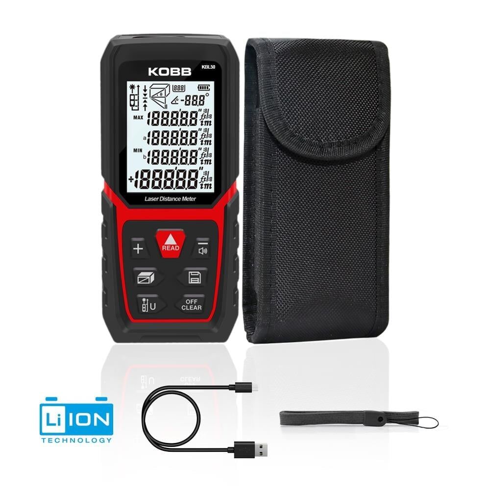 KOBB KBL 50 Profesyonel  Li-ion Şarjlı Lazer Metre 50 Metre