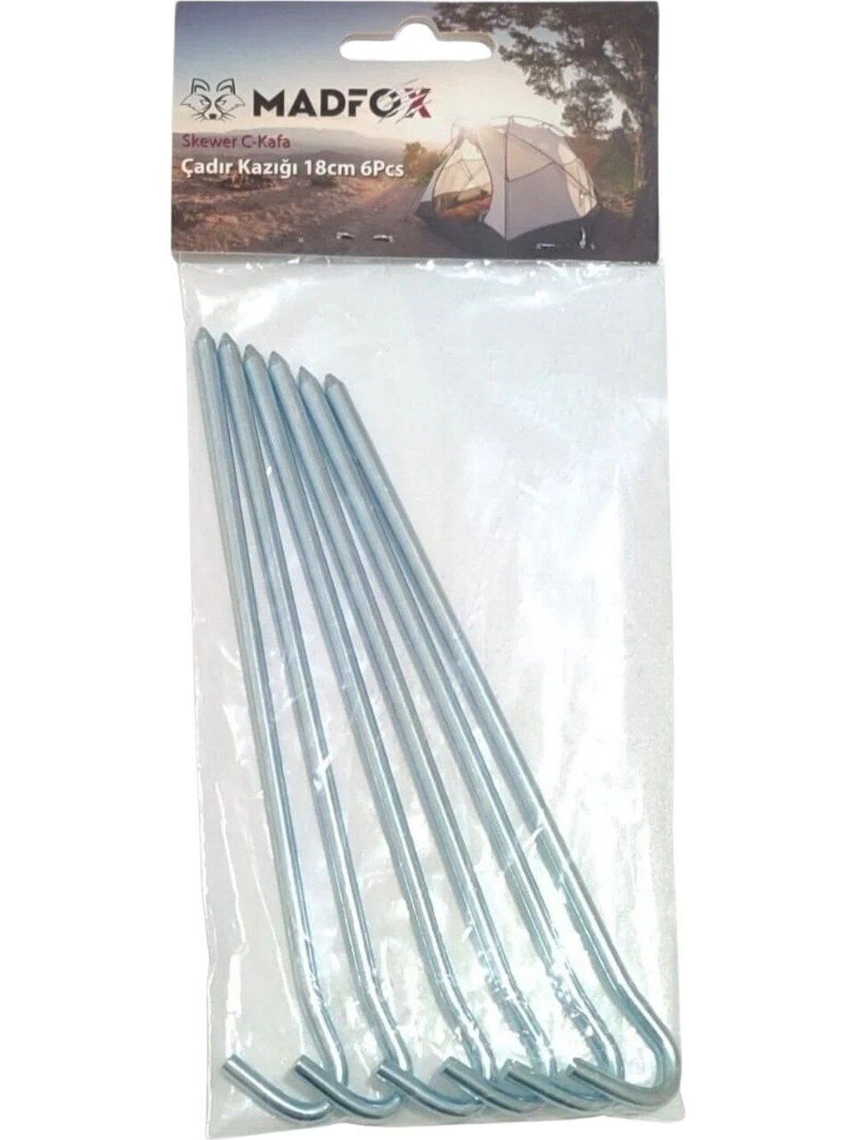 MADFOX Skewer C-Kafa Çadır Kazığı 18 cm 6 Parça