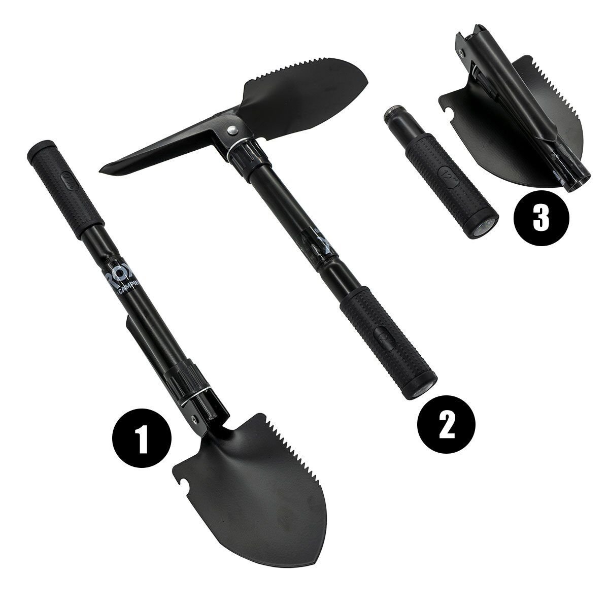 ROX Camping Pusulalı Katlanır Kamp Küreği 42 cm (153CAMP0106)