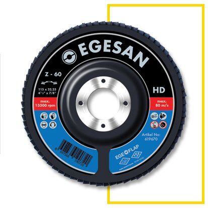 EGESAN Pro Seri 115 mm 60 Kum ZR Flap Disk Zımpara