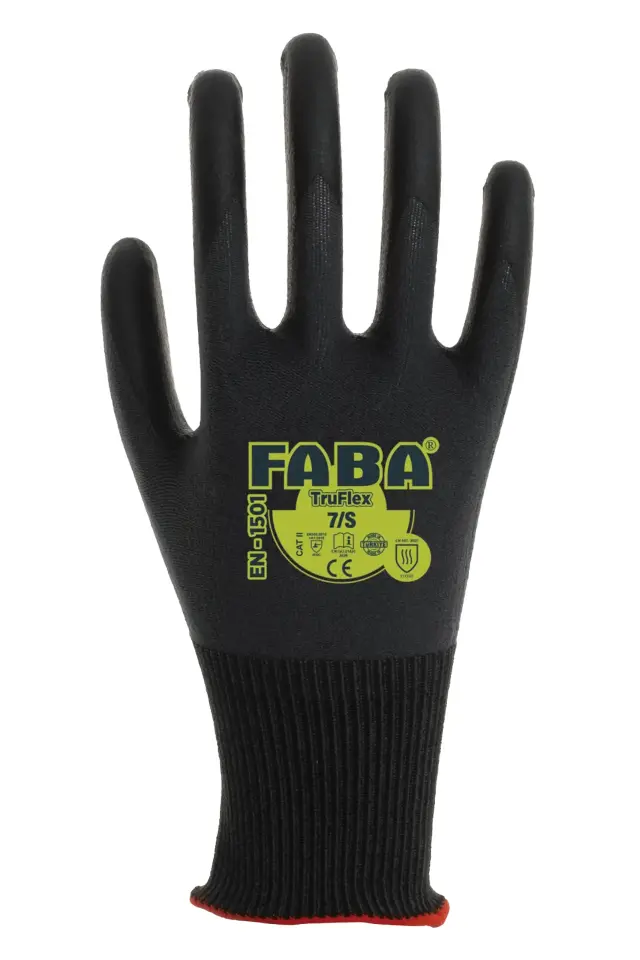 FABA TruFlex EN-1501 Köpük Nitril Kaplı Naylon Örme İş Eldiveni No:9