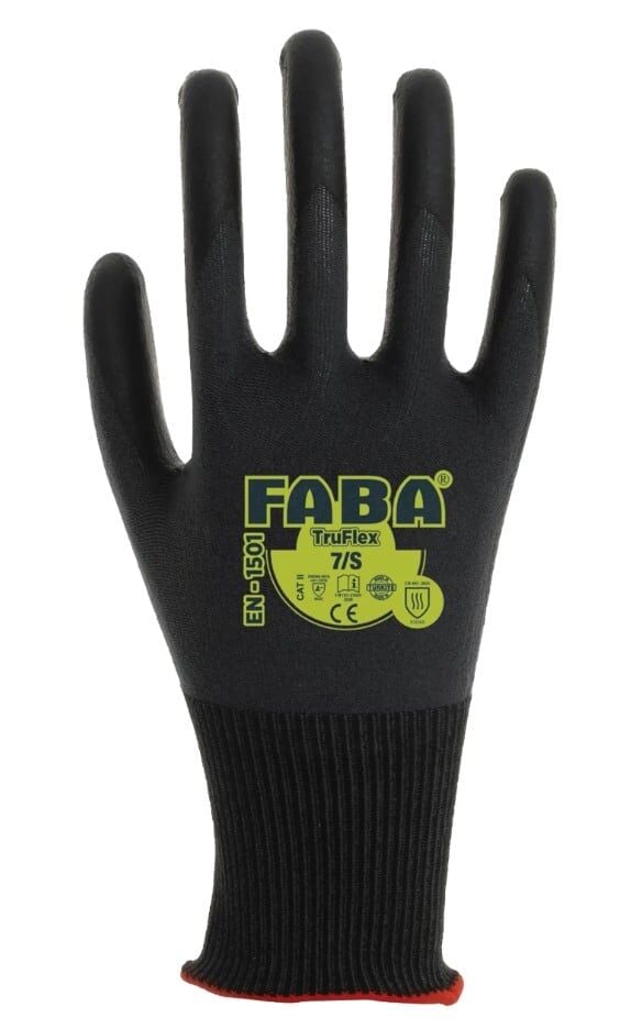 FABA EN-1501 Truflex Siyah Köpük Eldiven No:9