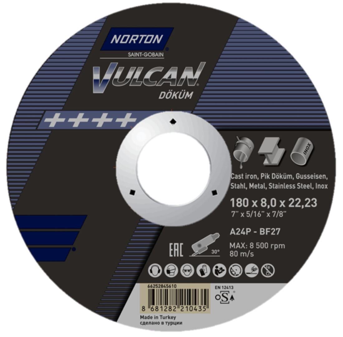 NORTON 180x8 mm Metal Taşlama Taşı (Vulcan)
